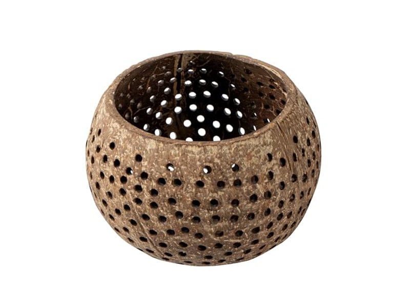 Ciotola di Cocco Spedizione Gratuita Bianco Laccato Naturale Jumbo Set Lucidato