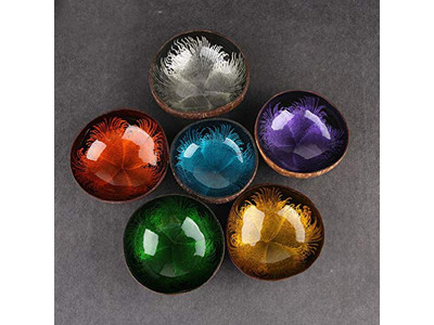 Ciotola di Cocco con Logo Base Laccata Australia Cera Profumata Indonesia