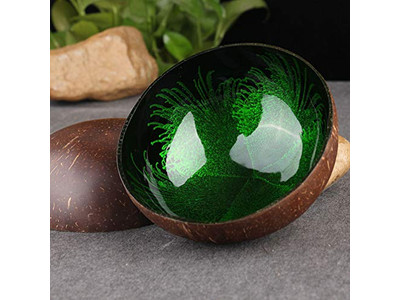 Ciotola di Cocco con Logo Base Laccata Australia Cera Profumata Indonesia