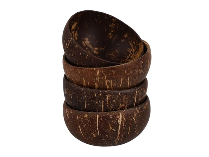 Ciotola di Cocco per Cena Ciotole Vuote Artigianato Manuale Guscio Spoom Piccola Piana