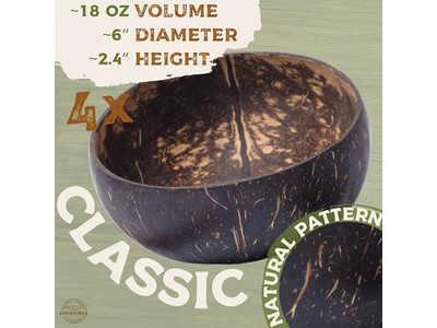 Ciotola di Cocco Macramè Stampata 8 Pollici Gusci Vuoti 6 Fiori