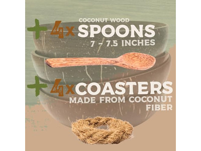 Ciotola di Cocco Macramè Stampata 8 Pollici Gusci Vuoti 6 Fiori