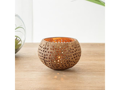 Ciotola di Cocco Spedizione Gratuita Bianco Laccato Naturale Jumbo Set Lucidato