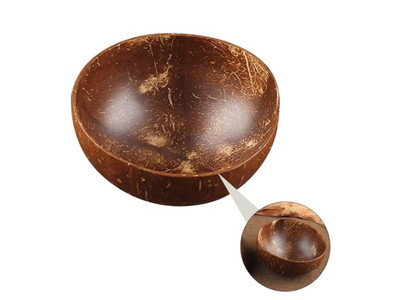 Ciotola di Cocco Design Palma con Gusci Set di Ciotole in Legno Intrecciato Insalata Intagliata a Mano