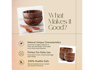 Ciotola di Servizio Jumbo Ciotole per Insalata Gusci 500Ml Guscio di Cocco Bulk Candela di Legno