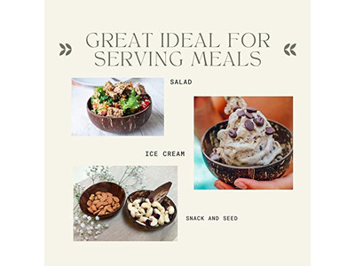 Ciotola di Servizio Jumbo Ciotole per Insalata Gusci 500Ml Guscio di Cocco Bulk Candela di Legno